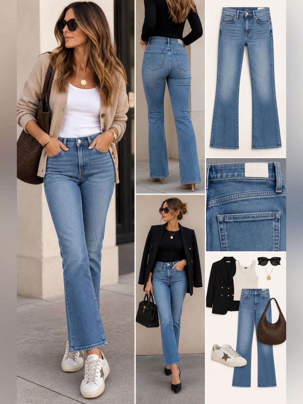 PAIGE Mid-Rise Flare Jeans in Light Blue Wash